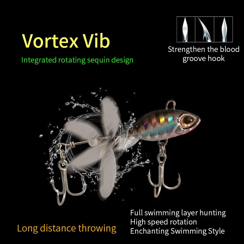 Rotating Tail VIB vibration Bait Spinner Spoon Fishing Lures Jigs Tractor Fishing Hard Baits Tackle Pesca