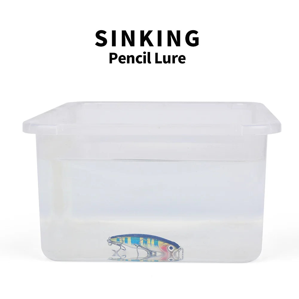 1PC Slow Sinking Pencil Fishing Lure 3.5g 5g 8g bait Noisy in the water Saltwater Sea Bass Lures Hard Bait Minnow Fishing Tackle