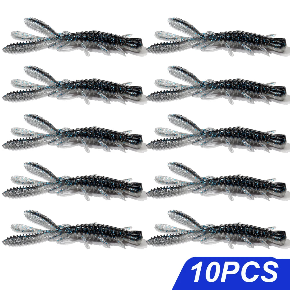 Floating Soft Lures Kit 5cm 6cm 7cm Shrimp Jig Rig Pesca Gear Tackle Silicone Swimbait Carp Attract Fishing Set 10-20pcs Bait