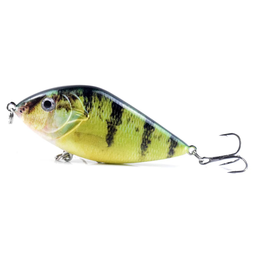 7CM 14.5G Fishing Lure Slow Sinking Slide Glide Jerkbait Wobblers Rattle Hard Artificial Baits Pike Musky Bass Tackle