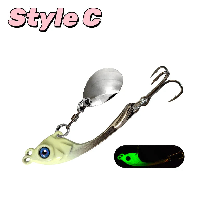 Spinner Bait 5/7/10g VIB Metal Vibration Fishing Lure Hard Bait Rotating Spoon Swinging Device With Sequin Sea Bass Fishing Rig