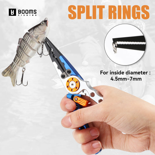 5.8in/15cm Aluminum Fishing Pliers Saltwater Tackle Kit Multitool Hook Remover Split Ring with Coiled Lanyard and Sheath