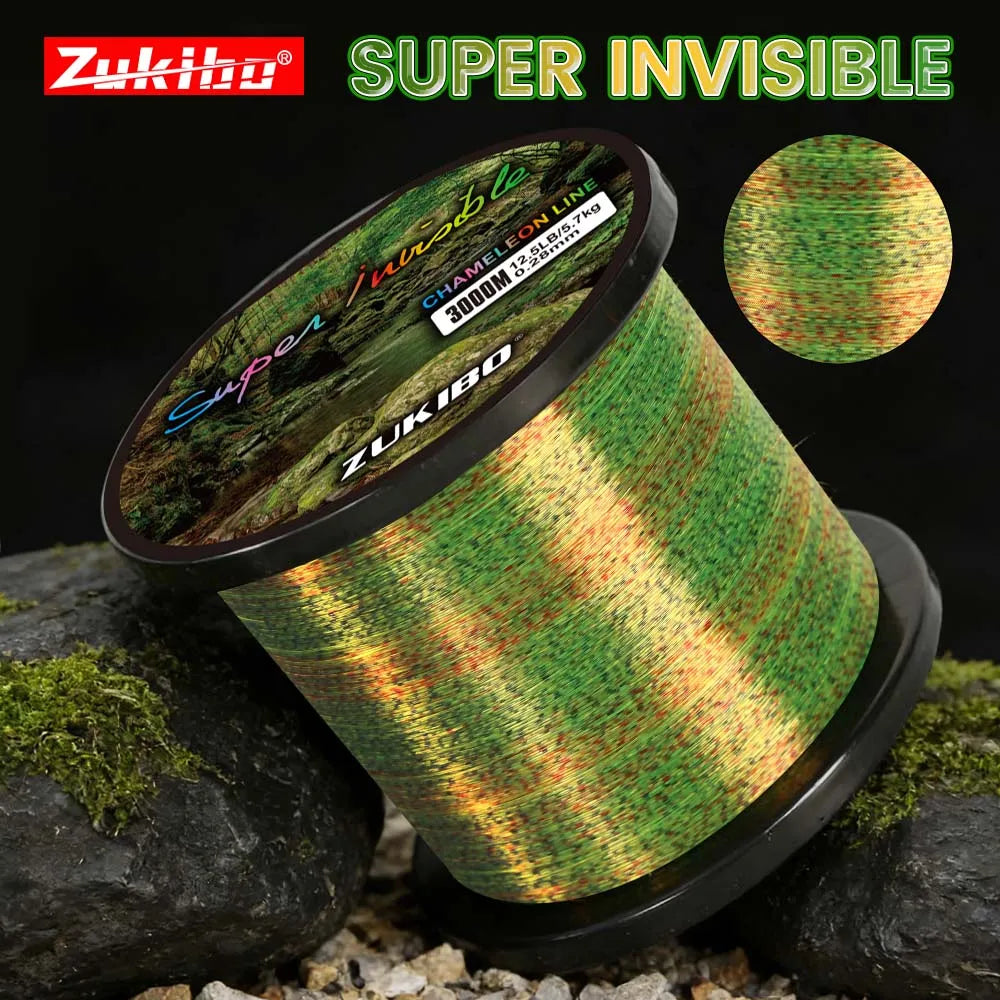 ZUKIBO 3D Speckle Line Yellow Five Colors 500M 1000M Fishing Line Super Strong Fluorocarbon Coated Monofilament Sink Nylon Line