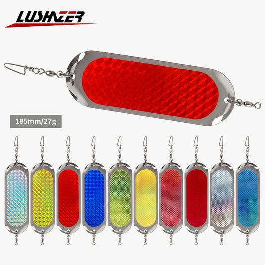LUSHAZER Fishing Trolling Flasher Durable Fishing Lure 185mm27g for Freshwater Seawater Rust-Resistant Diving Flash Board Bait