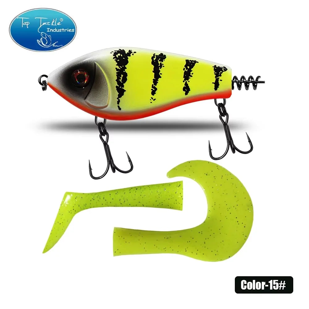 toptackle pike fishinglure hardbait 100mm75g  Jerk Baits Slow Sinking Fishing Lure pike Pesca Bass Musky jerk baits Qulity Hooks