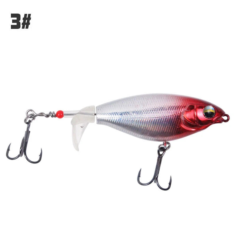 Propeller Fishing Lure 6.5cm/6g 8cm/10g Bionic Hard Bait Fishing Tackle Rotating Tail Fishing Bait Outdoor Fishing Spin Bait