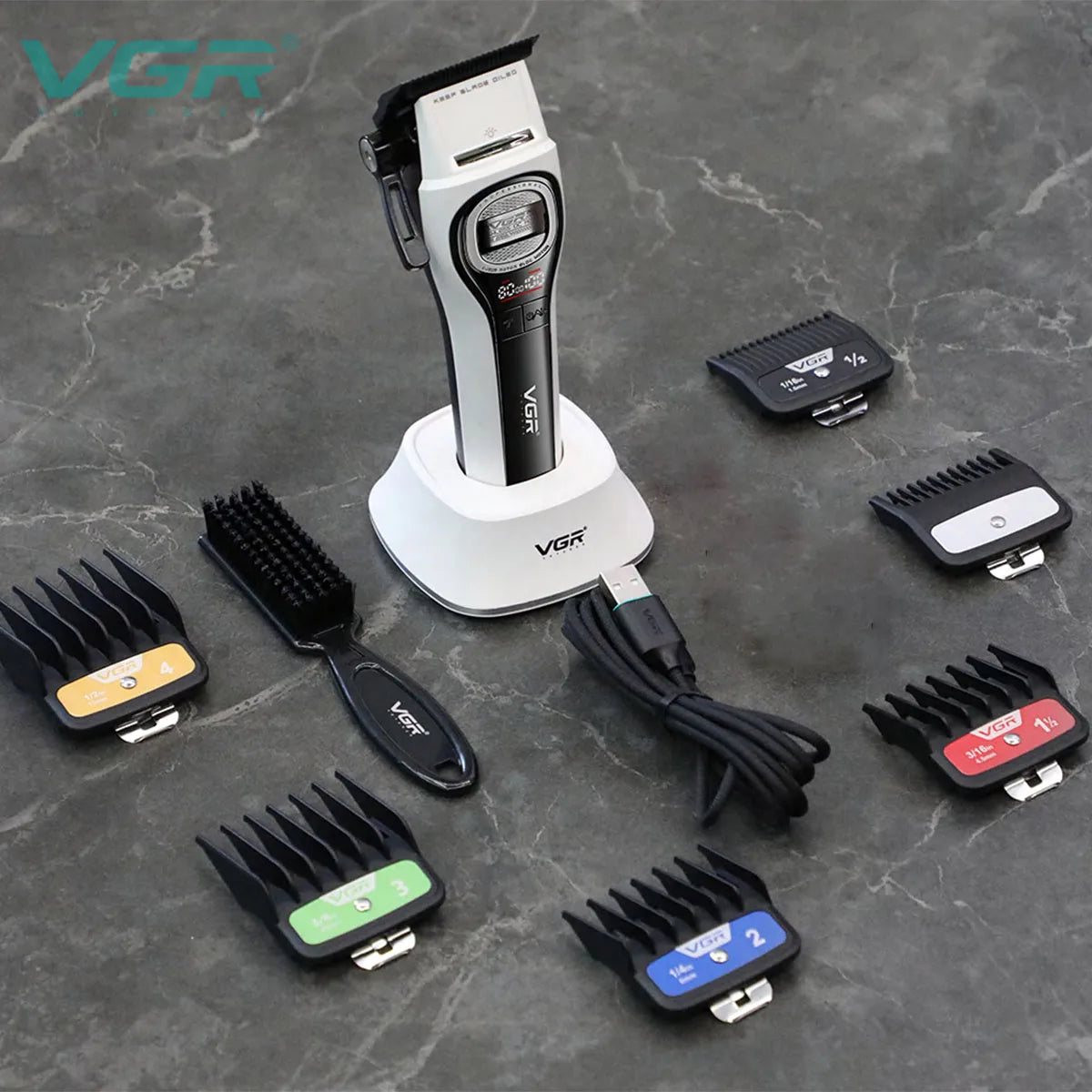 VGR Brushless Motor Clippers Adjustable Hair Cut Machine External Rotor Electric Clippers Barber Cordless Trimmer for Men V-888