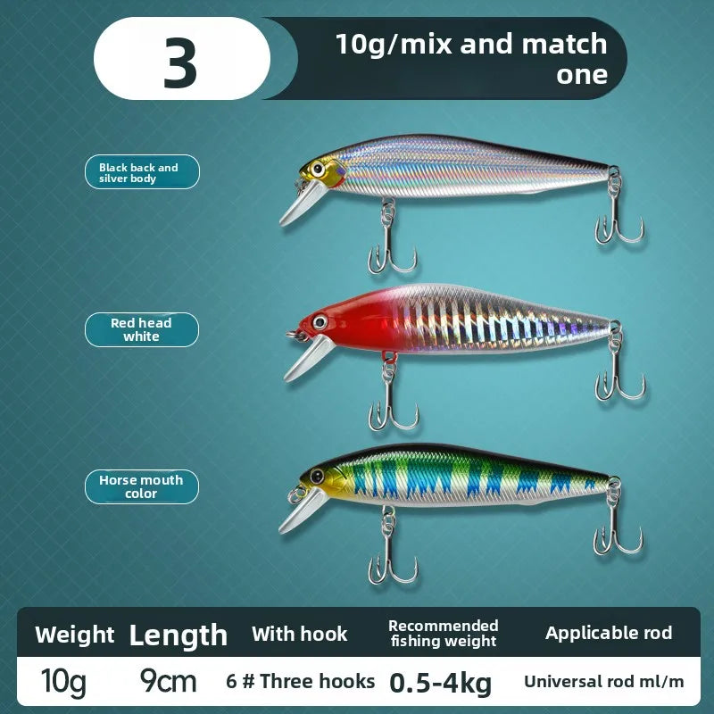 Suspended Silver Blade Road False Bait Trembling Sinking Water Floating Water Mino Long throw Freshwater Reservoir 5g