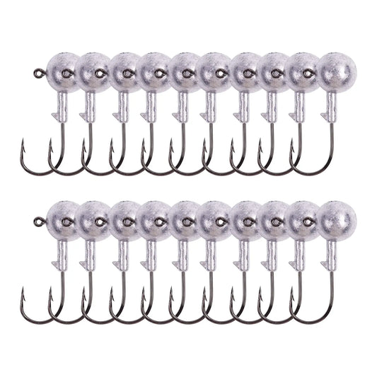 Goture 20pcs Jig Head 1g 2g 3g 4g 5g 7g 8g 10g 12g 14g 22g Unpainted  Head Hook Jig Fishing Hook Jig Pike Fishing Accessories