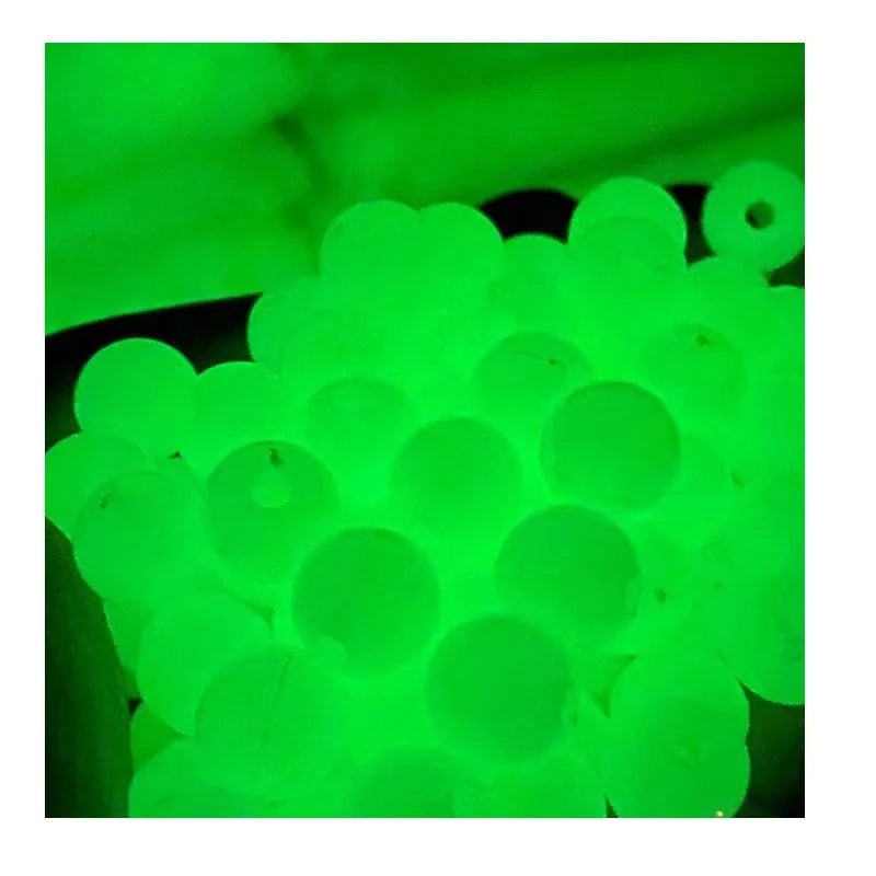 100pcs Fishing Glow Beads Luminous Polystyrene for Trout Salmon Carp Fishing Tackle Lure Making Glow in The Dark 5 Sizes Tool