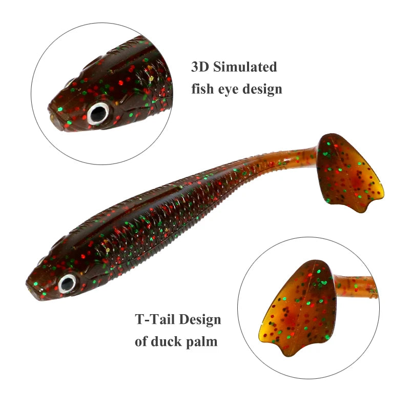 Fishing Lures Set 25Pcs 95mm Soft Fish fake Swimbait for Trolling Wobbler Silicone Bait Kit Sea Fishing Predator Lure with Box